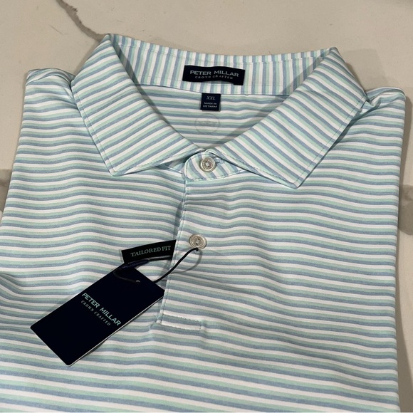 Peter Millar‎ men's Crown Crafted polo shirt size XXL striped color BFRST NWT - Picture 1 of 15